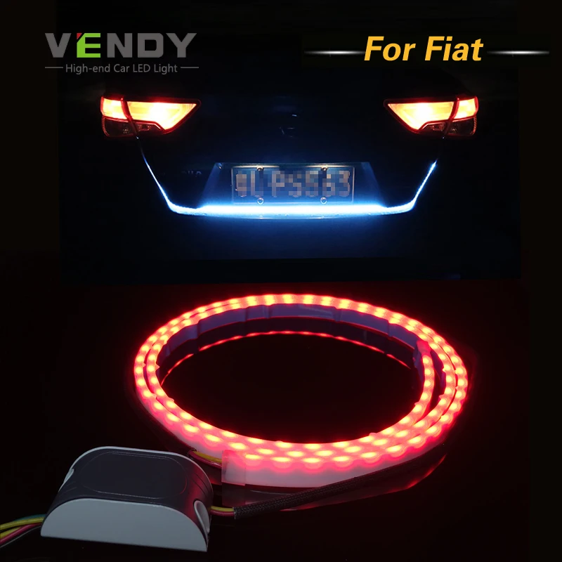 Car LED Rear Trunk Tail Dynamic Streamer Warning Lights DRL For FIAT