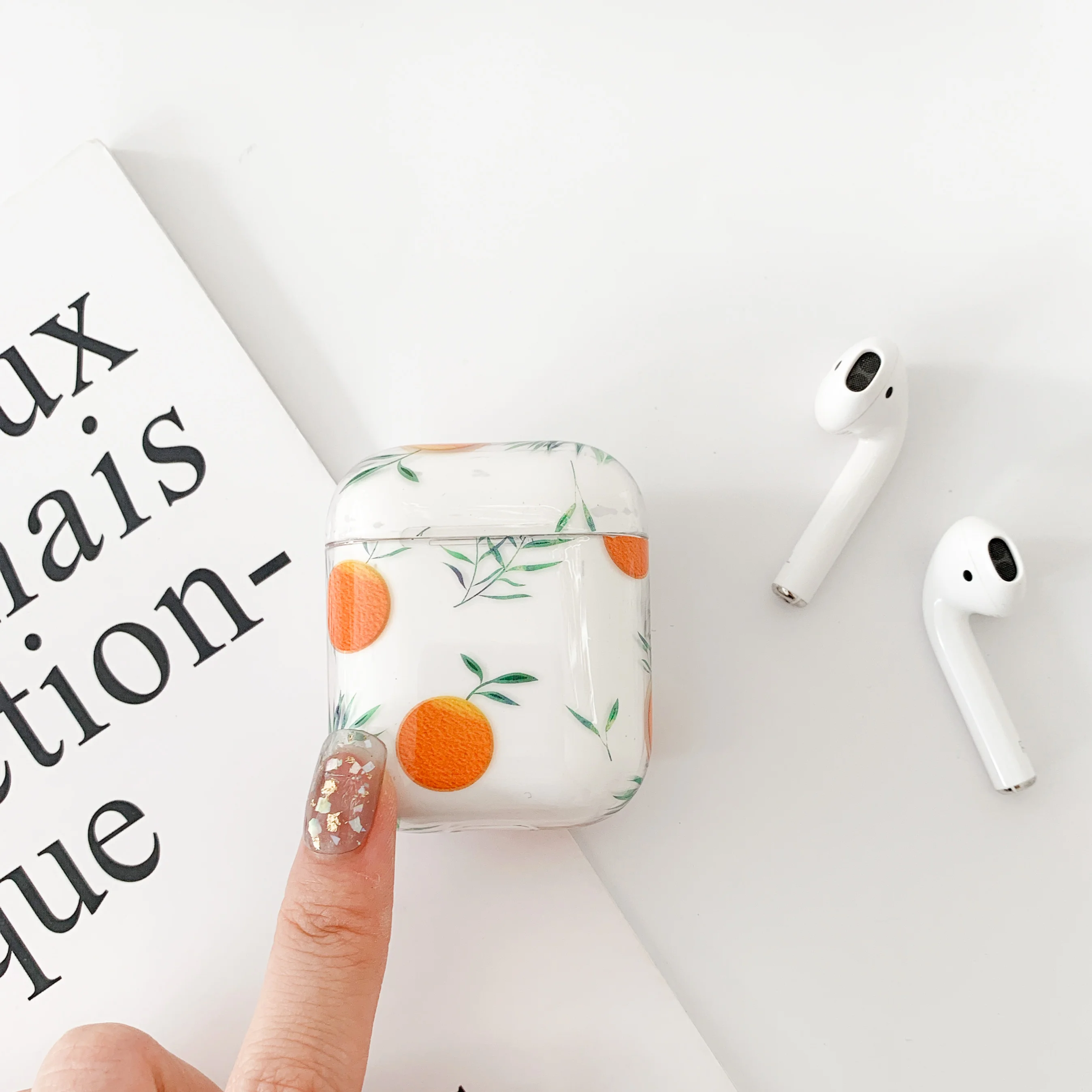 

fruit Orange Transparent case for Airpods lovely gift perfect design for Apple Airpods2 bluetooth earphone case