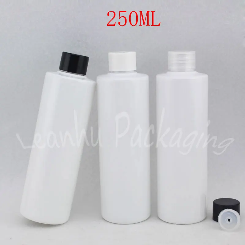 

250ML White Plastic Bottle , 250CC Empty Cosmetic Container , Shampoo / Lotion / Toner Sub-bottling ( 25 PC/Lot )