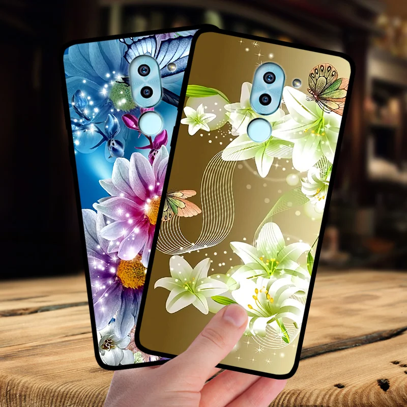 

mosirui forHuawei Honor 6X Mate 9 Lite GR5 2017Protective shell soft silicone soft shell flowers rose female models cute