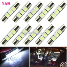 10Pcs/lot White T6 5050 29mm 3-SMD LED Bulb For Car Sun Visor Vanity Mirror Fuse Light G08 Drop ship