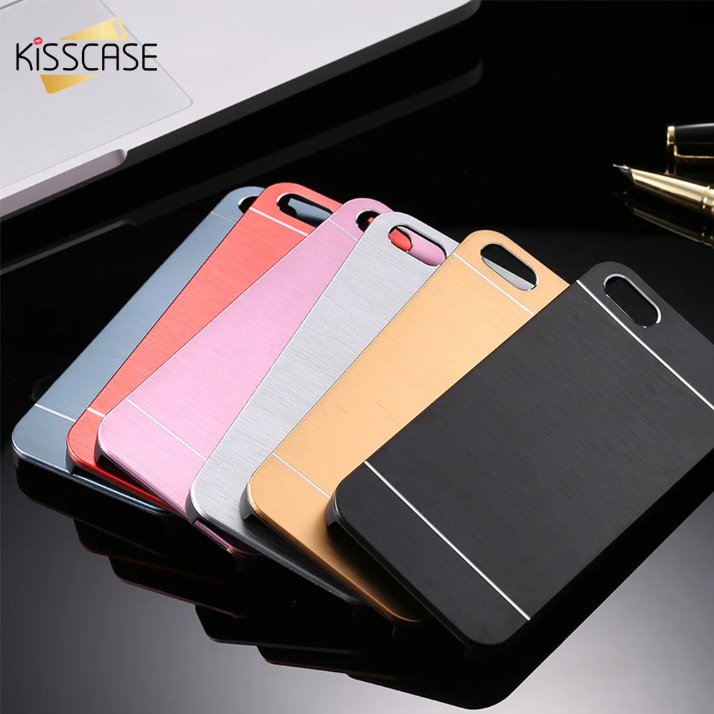 

KISSCASE Hard PC Cases For iPhone 5 5S SE 4S Back Cover Ultra Thin Metal Phone Shell For iPhone 6 6S 7 8 Plus Case Accessories