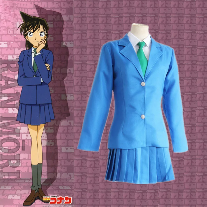 

Mouri Ran cosplay costumes Japanese anime Detective Conan clothing(coat+skirt+tie+shirt)