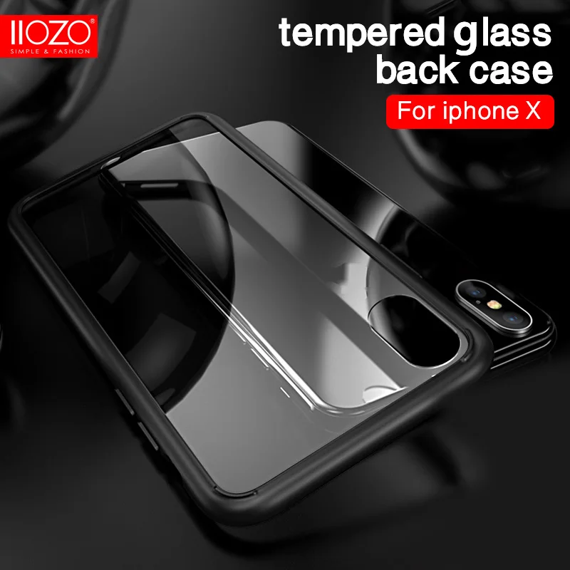 iiozo luxury tempered glass phone case for iphone x anti scratch iiozo luxury tempered glass phone case for iphone x anti scratch high transparency full glass back cover for iphone x 10 in fitted cases from cellphones