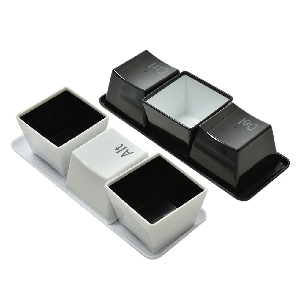 Home Decorative Cups 3Pcs/Set Designer Keyboard Button Cups Coffee Mug Key Cup Gift Creative Cups Black White Color Wholesale