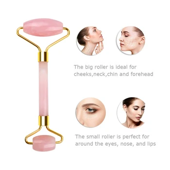 

Facial Massage Roller Guasha Board Massager Natural Double Heads Jade Stone Face Lift Body Skin Relaxation Slimming Beauty Neck