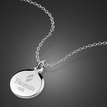 

Fashion brand women 100% 925 sterling silver necklace Solid Silver simple round pendants choker charm jewelry