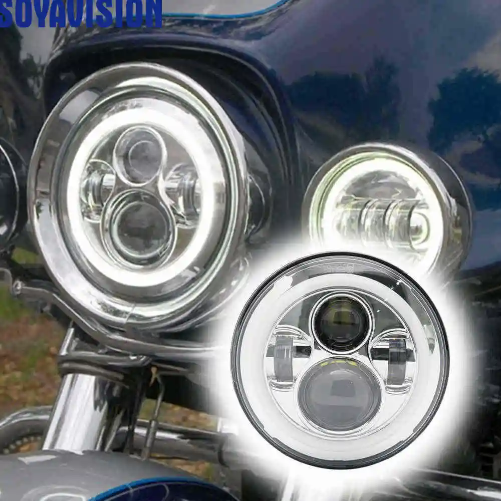 Круглый Монтажный кронштейн для фар 7 дюймов Harley крепление 4 5 гало прохождение