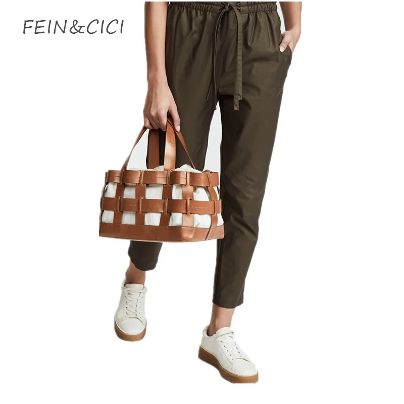 

beach bag hollow out nets bag basket totes handbag large big summer leather knitted bags black brown