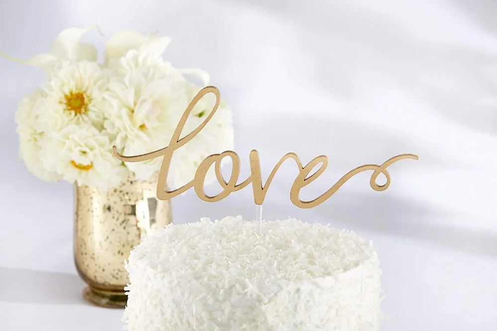 Kate Aspen Love Cake Topper, Wedding Decoration, Food Safe Acrylic (2)