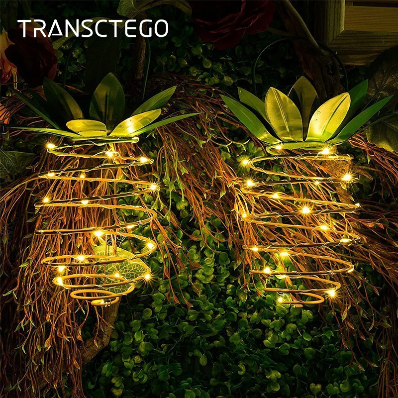 

2PCS Solar String Light Pineapple Lamp For Garden Decoration Hand Lantern 30 LED Outdoor Waterproof Fairy Patio Light Solar Lamp