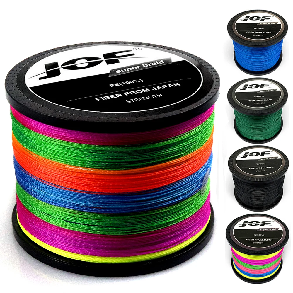 JOF Fishing Line 1000M 500M 300M 4 Strands PE Multifilament Braided