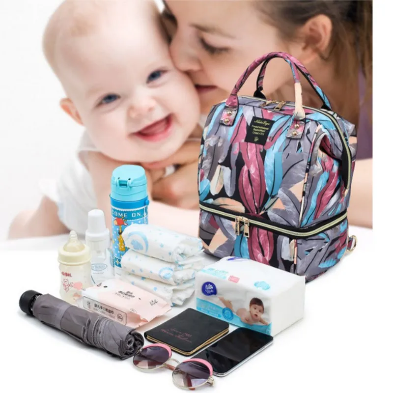 Multifunctional Breast Pump Bag Backpack Diaper Organizer Baby Milk