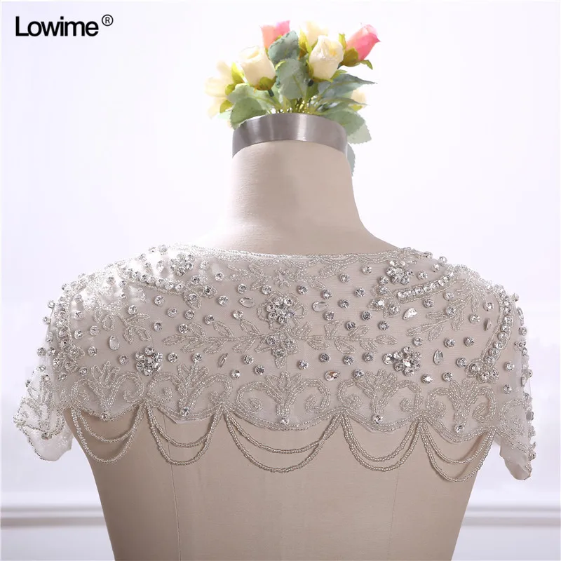New Arrival Full Beadind Wedding Jacket Tulle Bridal Bolero Shrugs Wraps Capes Stock Customized Wedding Accessories (5)