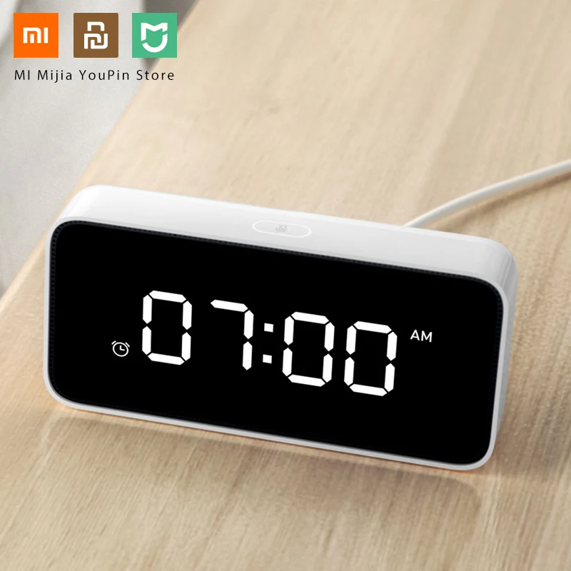 Оригинальный Смарт-будильник Xiaomi голосовое вещание часы Xiaoai ABS настольные Dersktop