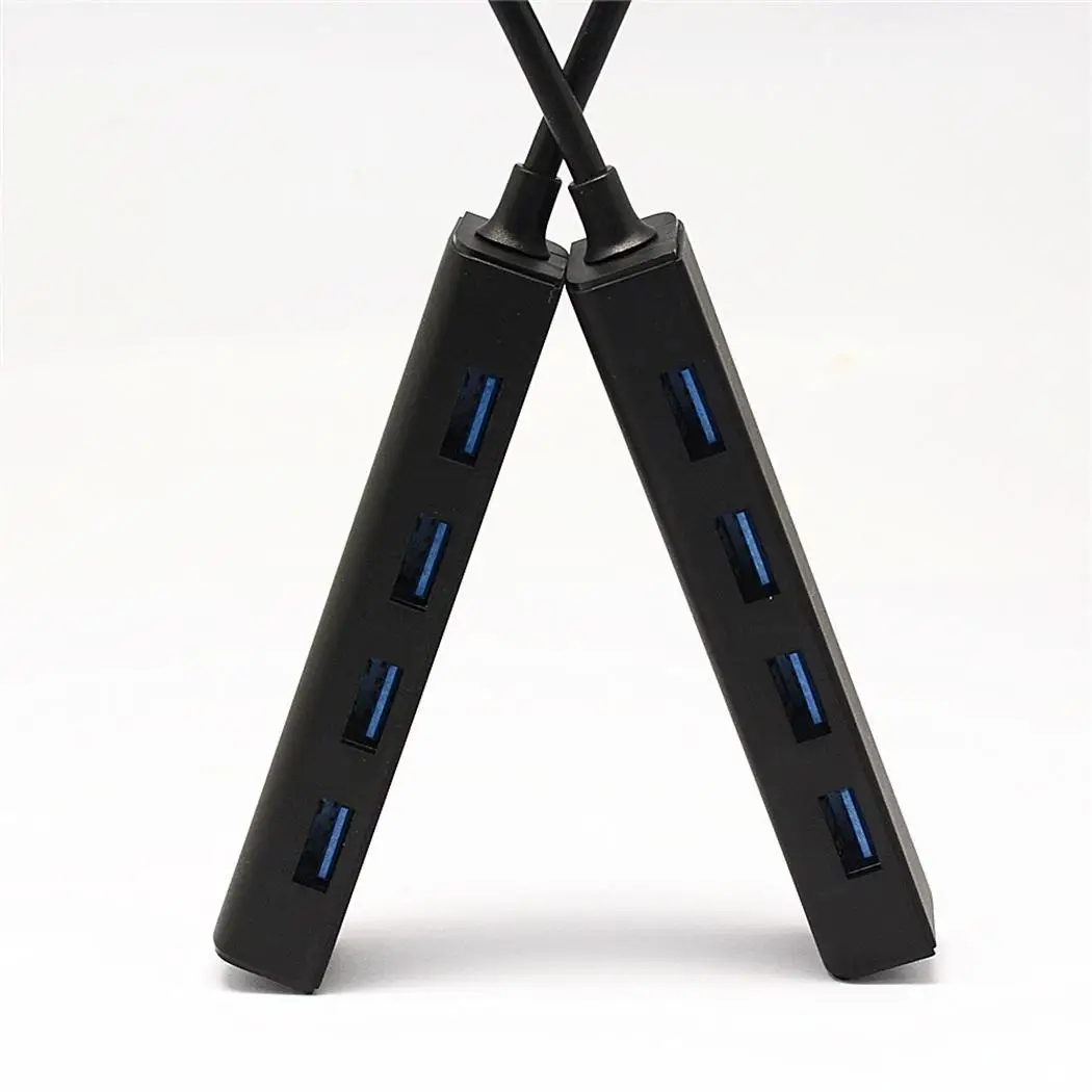 4 Порты USB 3,0 концентратор разделитель высокие черные Скорость удлинитель адаптер для компьютера USB3.0 ноутбук