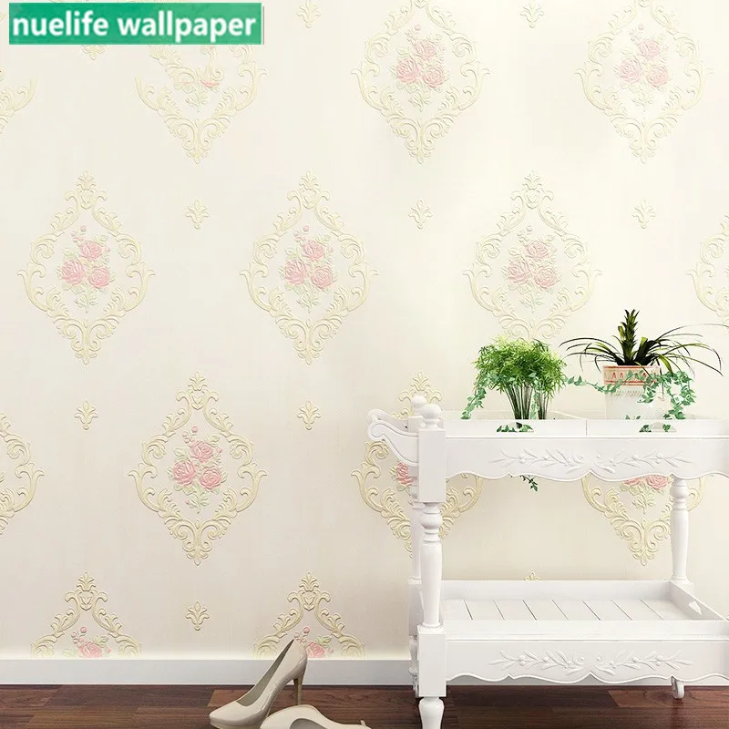 

Idyllic red rose pattern non-woven wallpaper living room wedding room bedroom wedding room TV background wall paper
