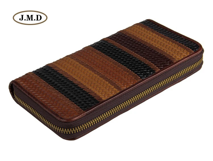 

J.M.D Genuine Leather Coffee+Brown+Black Unique Design Unisex Standard Wallet Money Pocket Card Holder Cell Phone Pocket 8091-1C