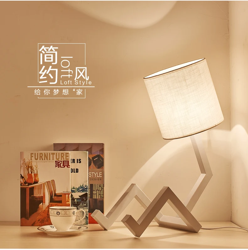 Lâmpada de Mesa Led para o Quarto Luz da Noite Moderna Sala Estar Schoolchildren Preto Branco Lâmpadas Design Cabeceira Mesa Luminária 14 led table desk lamp