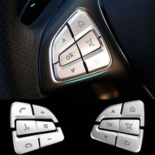 Автомобильные аксессуары ABS хромированные кнопки рулевого колеса украшения отделка блёстки для Mercedes Benz GLC A C класс X253 W205 GLA