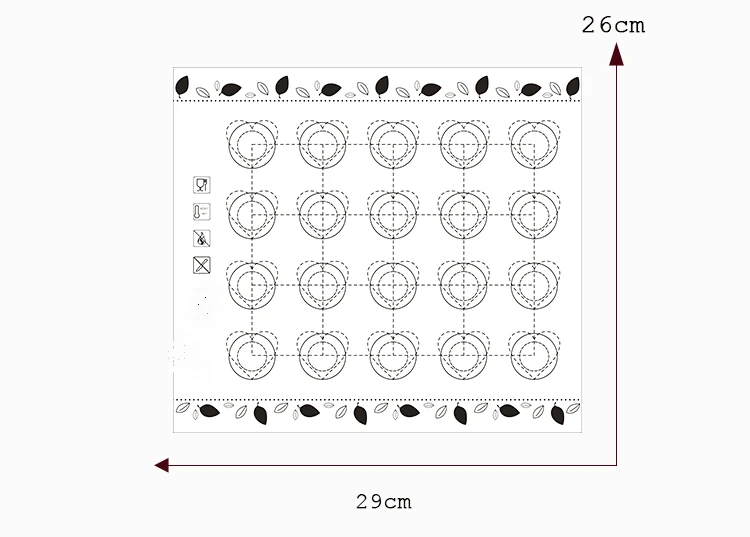 Силиконовый коврик для выпечки жаропрочная посуда для фондан Макарон печь инструменты для выпечки тортов Кондитерские инструменты лист теста рулонные коврики коврик 29x26 см