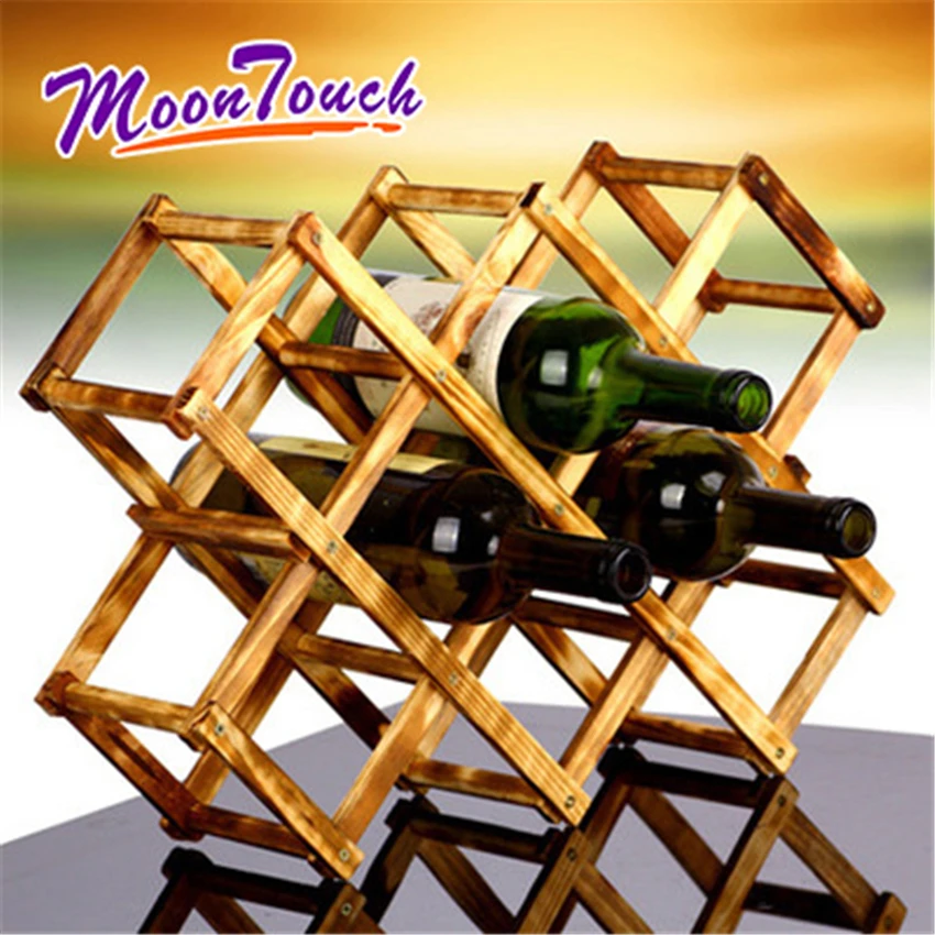 

Solid Wood Folding Wine Racks Foldable Wine Stand Wooden for 3 or 5 or 10 Bottles Barware Accessories Wine Tools Decoration