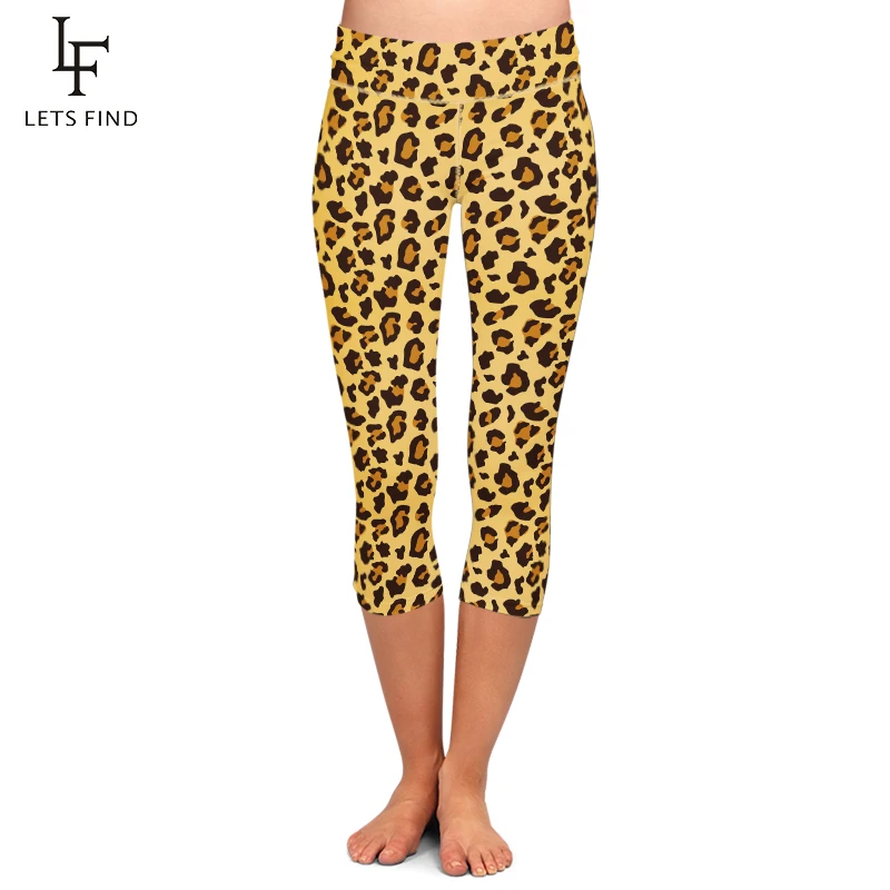 LETSFIND Fashion Sexy Leopard Grain Print High Waist Women Capri Leggings Summer New Fitness Workout Mid-Calf 3/4 Leggings LETSFIND Fashion Sexy Leopard Grain Print High Waist Women Capri Leggings Summer New Fitness Workout Mid-Calf 3/4 Leggings