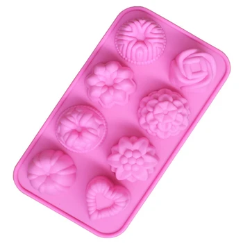 

New Creative 3D 8 Even Silicone Cake Mold sugar craft DIY Cold Handmade Soap Jelly Mousse Mould Baking Kitchen accessories