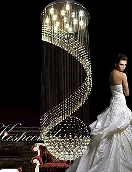 

Modern Crystal Chandelier Hanging Ceiling Lamp Fixtures with LED Source Clear K9 Crystal 21KG GU10 Bulb Included Electroplated