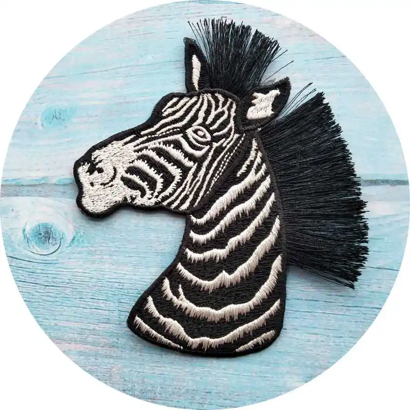 

1pc Zebra Applique Embroidered Sew on Horse Patches For Clothes Bag Animal Sticker Diy Craft Repair Decoration Comfortable