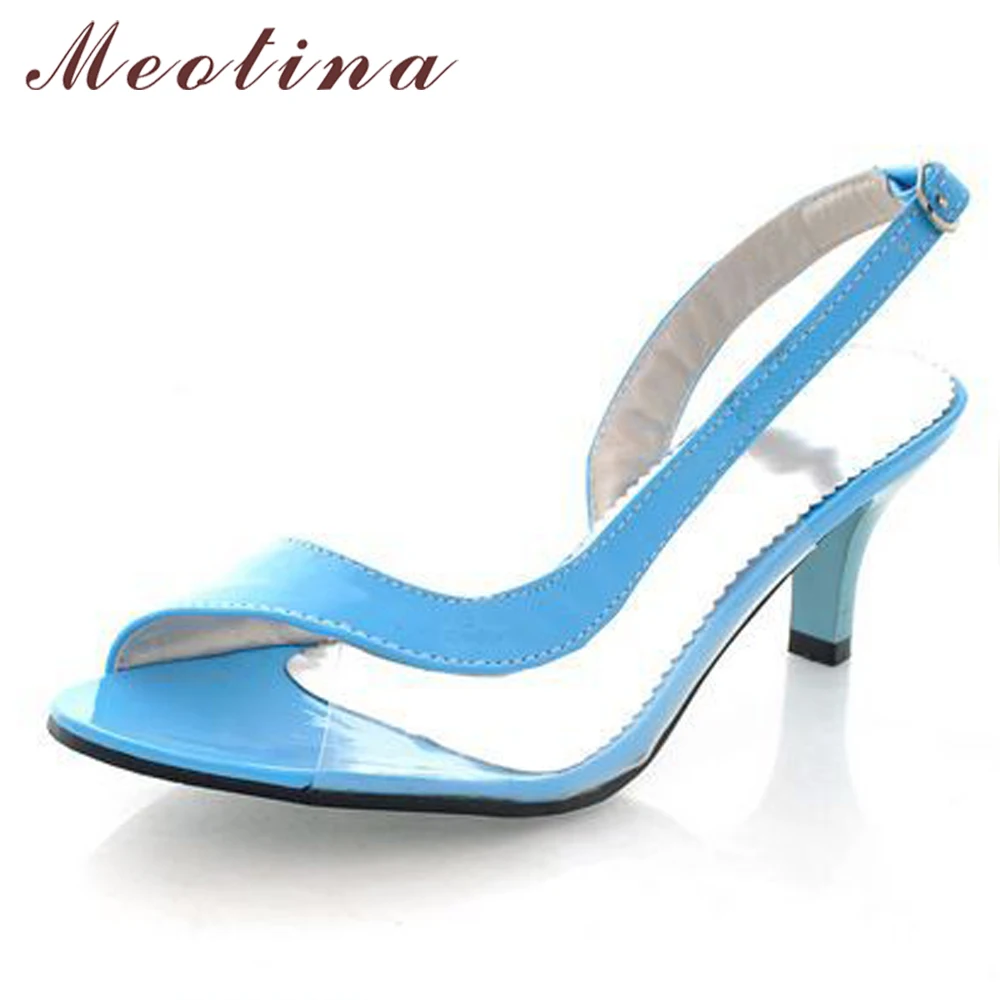 baratas Meotina Sapatas Das Sandálias Das Mulheres Sandálias Das Senhoras do Verão Neon Transparente Baixo saltos sapatos De Grife Sapatos De Salto Alto Amarelo tamanho Grande 11 12 46