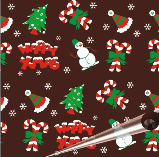 

Happy XMAS Christmas Decoration Chocolate Candy Cake Frosting Transfer Sheets Wholesale Free Shipping
