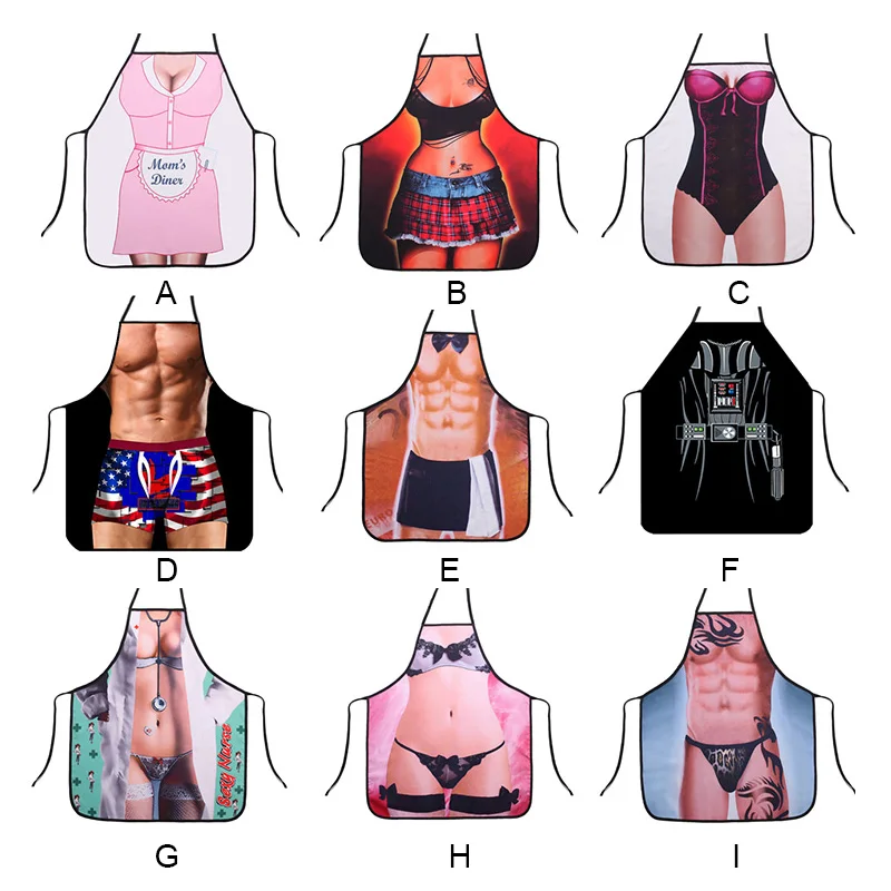 

2019 Kitchen Apron Adult Funny Novelty Cotton Man Aprons Women Sexy Cuisine Pinafore Dinner Party Cooking Apron Dropshipping