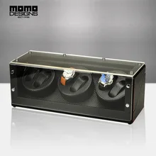 Роскошные деревянные часы winder коробка для 6 автоматические часы с верхнего окна Мабучи двигателя машины коробка