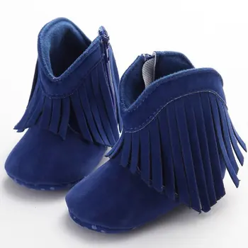 

Moccasin Baby Girls Soft Anti-slip Fringe Prewalkers Kids Soled Booties Shoes Infant 0-1Year Toddler