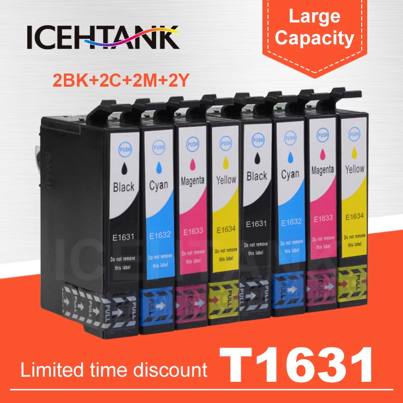 10PK T1631 T1621 16 16XL совместимый чернильный картридж для Epson WorkForce WF 2010 2510 2520 2530 2540 2750 2760