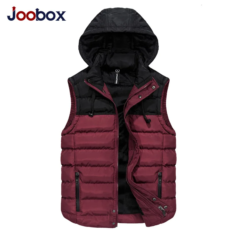 

JOOBOX 2017 Men's Sleeveless Vest Homme Winter Casual Coats Male Cotton-Padded Men's Warm Vest Photographer Men Waistcoat 3XL