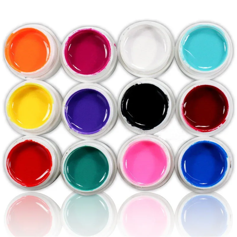 

12 Colors 3D Nail Art Design Translucence Glaze UV Gel Builder Set DIY Manicure tool New