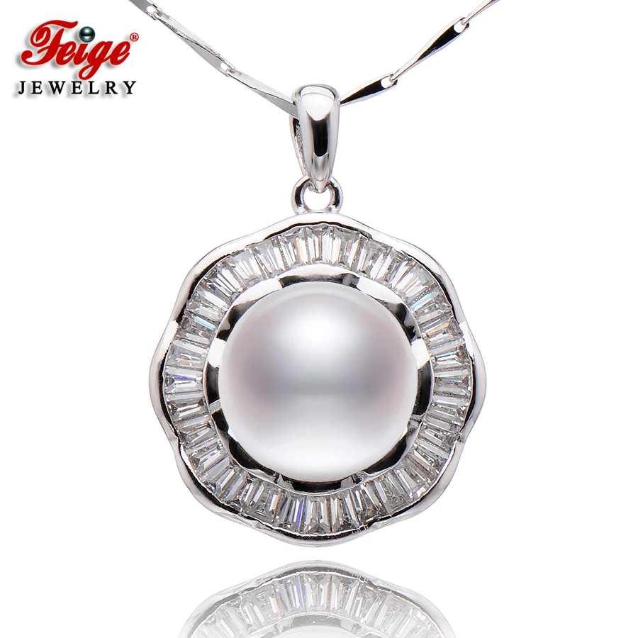 

Hot Sale Women's 925 Sterling Silver Necklace Pendant,10-11mm Natural Freshwater White Pearls Necklaces & Pendants