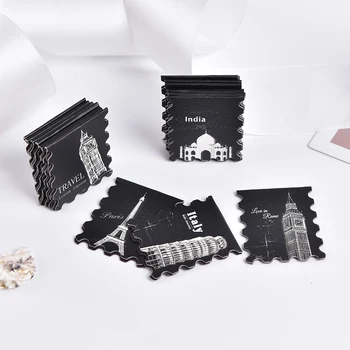 

4Pcs Paper Book Markers For Books School Supplies Noctilucent Magnetic Bookmarks Vintage Paris Tower