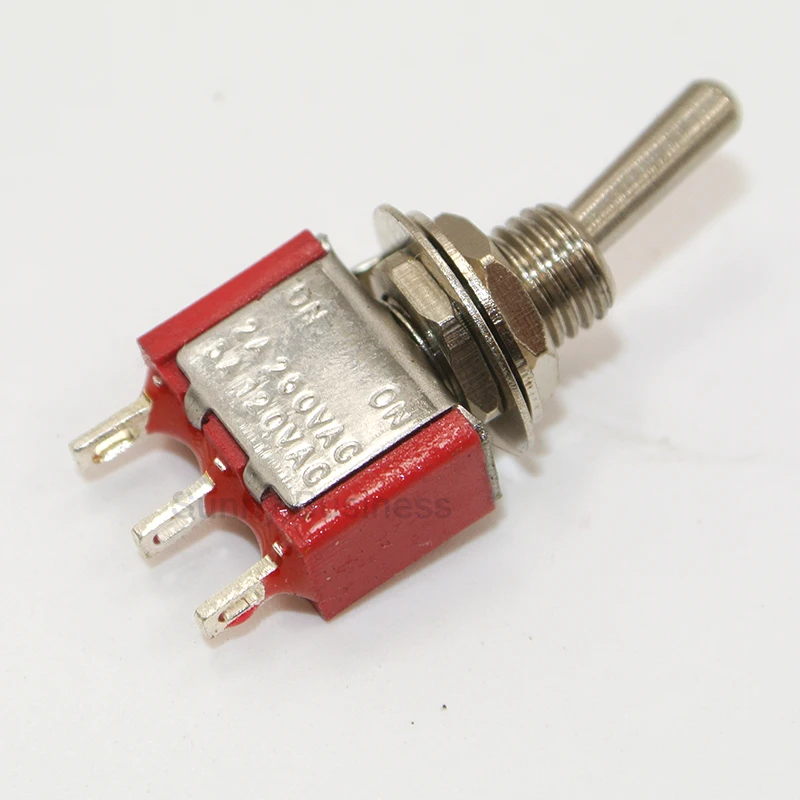 

high quality 10pcs Toggle Switch Red MTS-102 3-Pin SPDT ON-ON 5A 120VAC/2A 250VAC