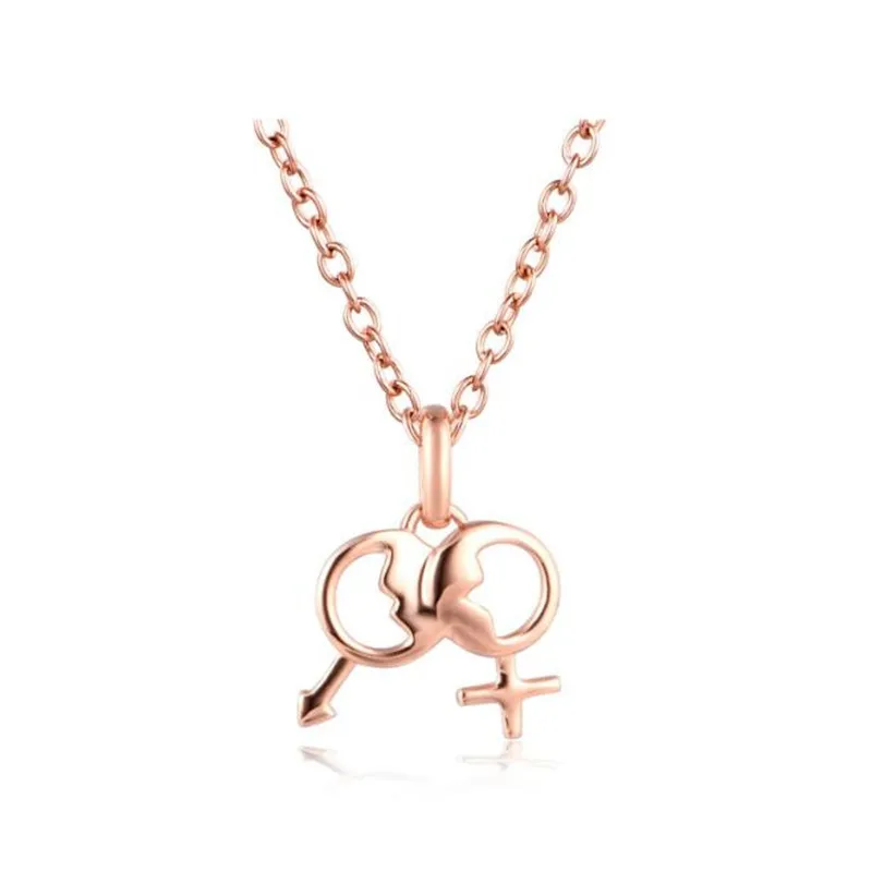 

AU750 Charm Double Keys Necklaces & Pendants Fashion Brand 18K Gold Jewelry For Women Without Chain Necklace Accessory 0.46G