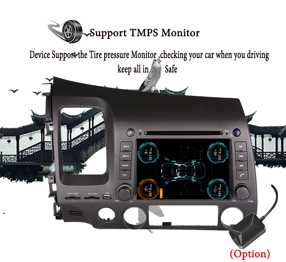 Discount 8 inch 2 din Android 9.0 64GB Car Dvd Player For honda civic 2006-2011 Auto Radio tape recorder Video Gps WIFI RDS usb audio 2