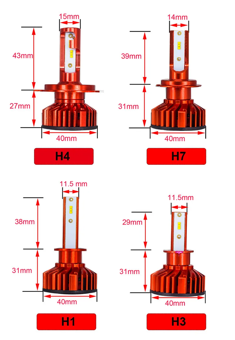 Uttril Car Light H4 H7 LED Canbus Anti-EMC H1 H11 LED Lamp H8 9005 HB3 9006 HB4 H3 880 881 H27 Auto Fog Light Car Accessories