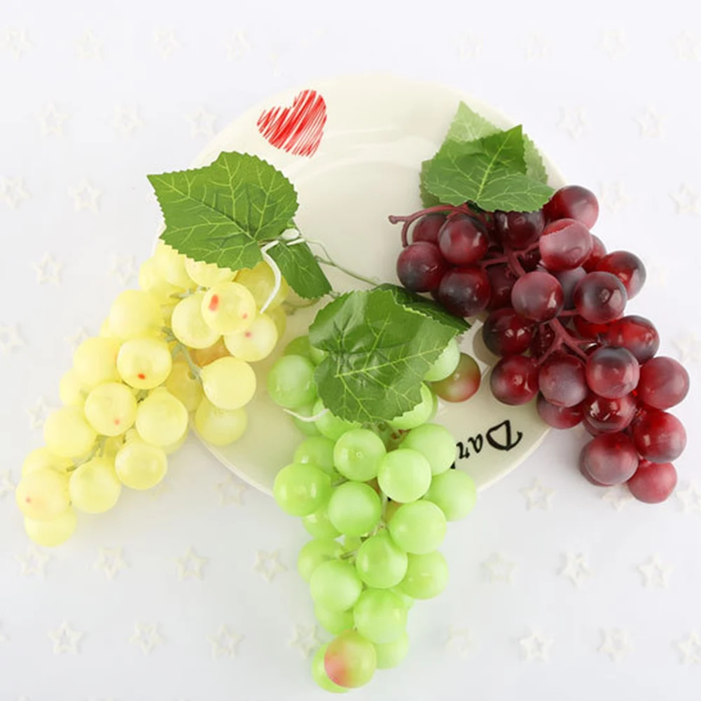 

3pcs Artificial Grapes Mini Grape Clusters Rubber Grape Bundles Decorative Grapes Bunches in Black Burgundy Red Green Faux Fruit