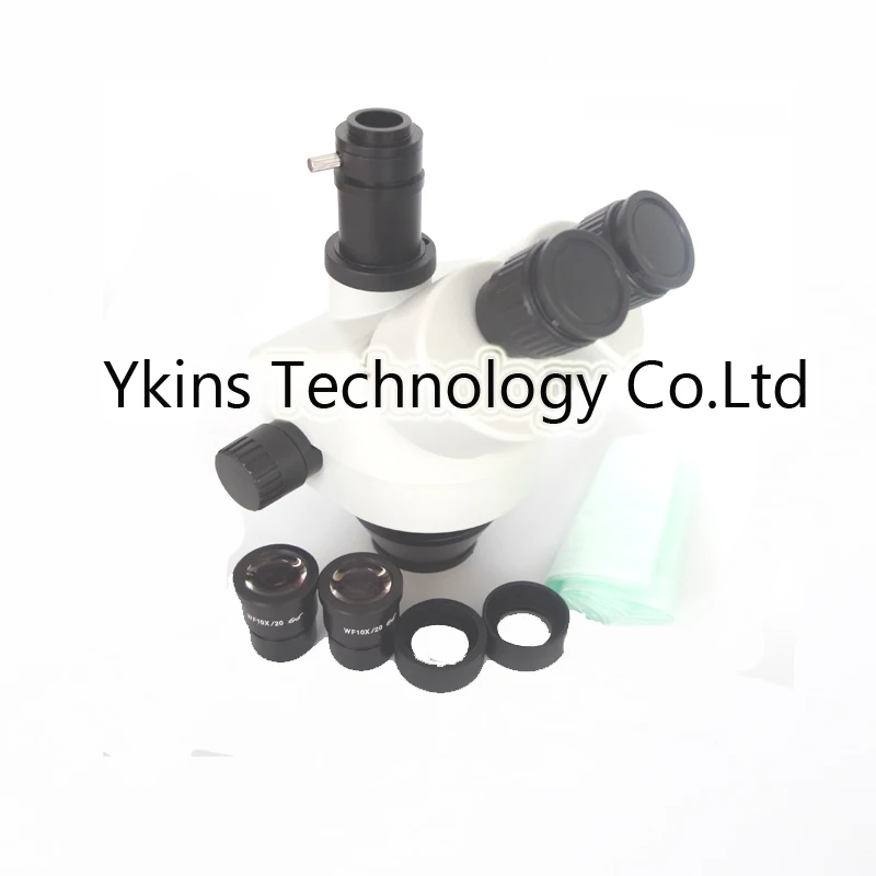 

Continue focus 7-45x Simul-Focal Trinocular Stereo Zoom Microscope head for industrial PCB Phone repair