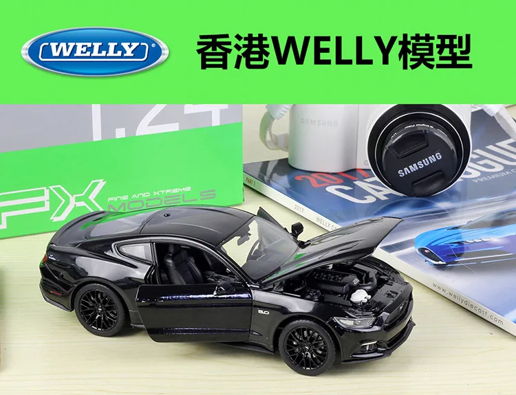 1:24 Welly Ford Mustang GT черный/красный/синий/матовый черный литой модельный автомобиль