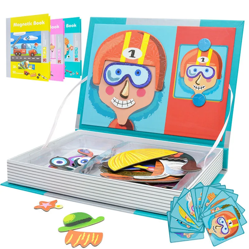 

DIY Three-dimensional Magnetic Book Puzzle Children Early Education Puzzle Toys Early Education Kids Enlightenment Toy