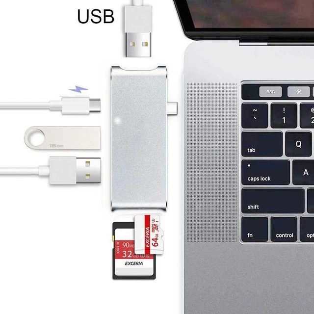 

USB3.1 Type-C HUB Multi-port Hub Adapter With 1* USB3.0 +2*3.0 USB2.0+ SD TF Micro SD Card Reader +Charging for Mackbook HP DELL