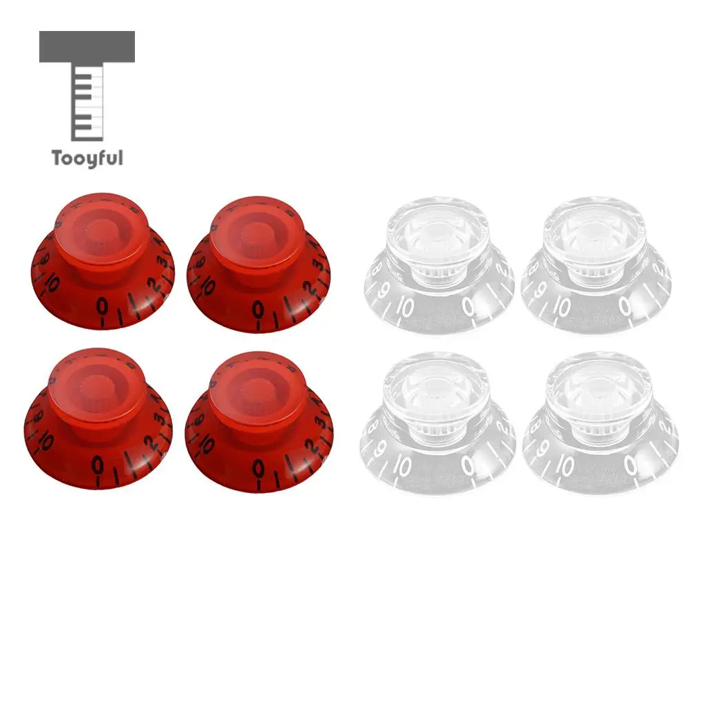 Tooyful 4pcs Acrylic Bell Speed Control Knobs Guitar Tone Volume for LP Electric Replacement Parts | Спорт и развлечения